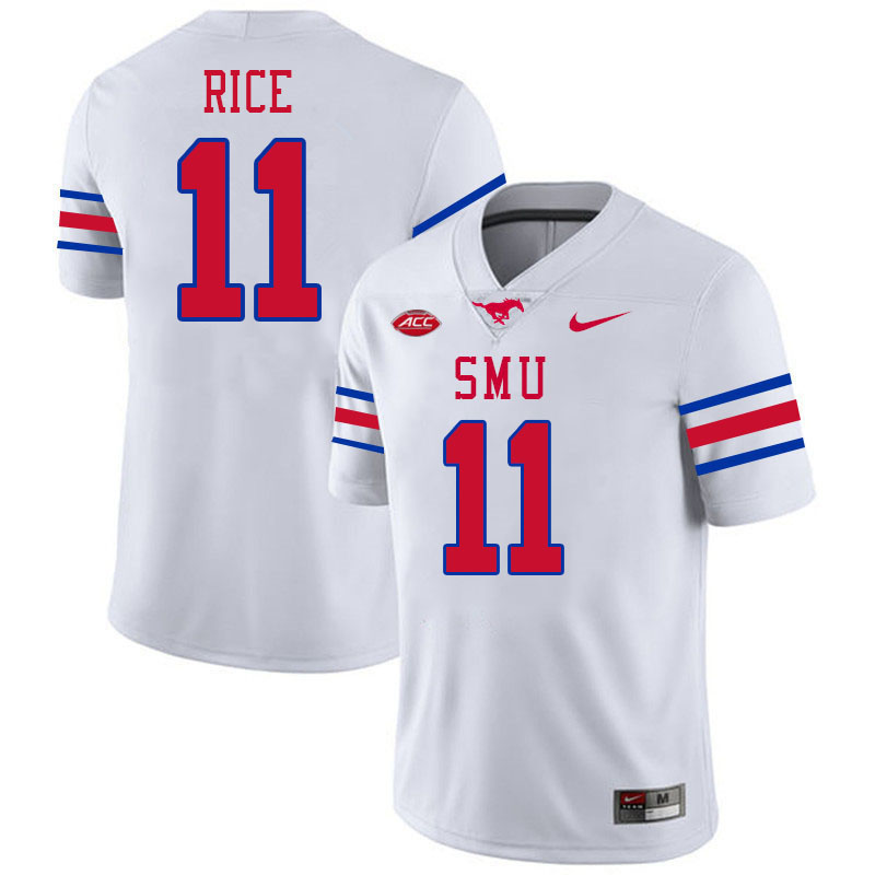 SMU Mustangs #11 Rashee Rice College Football Jerseys Stitched Sale-White